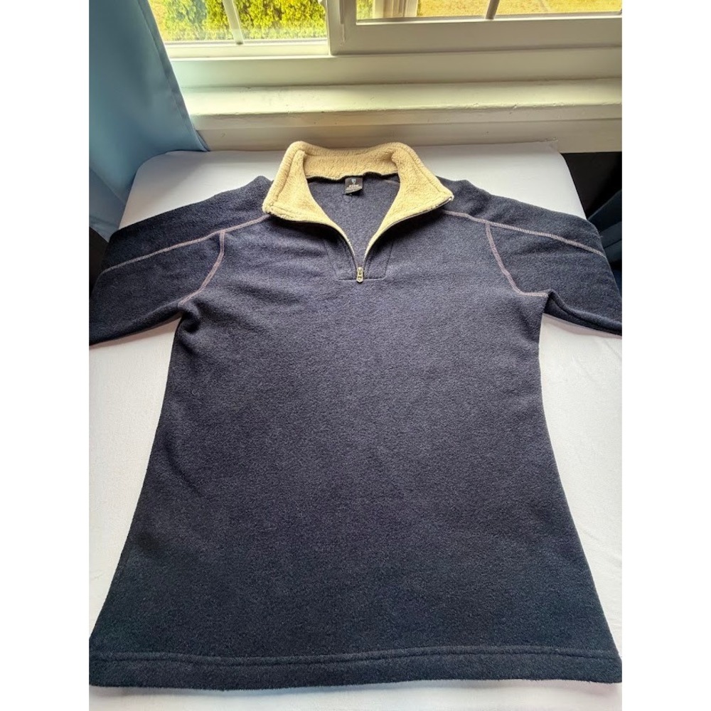 Kuhl Men's Quarter Zip Fleece Pullover Navy Blue Hiking Outdoor - Large